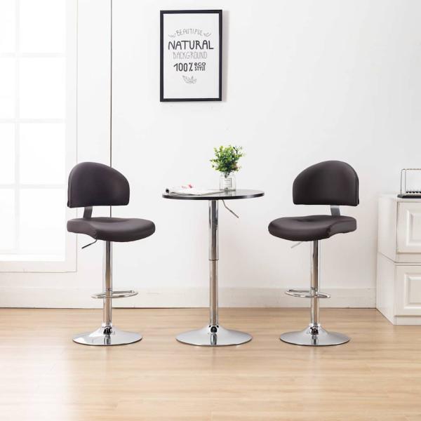 ARDEBO.de - Barhocker 2 Stk. Braun Kunstleder