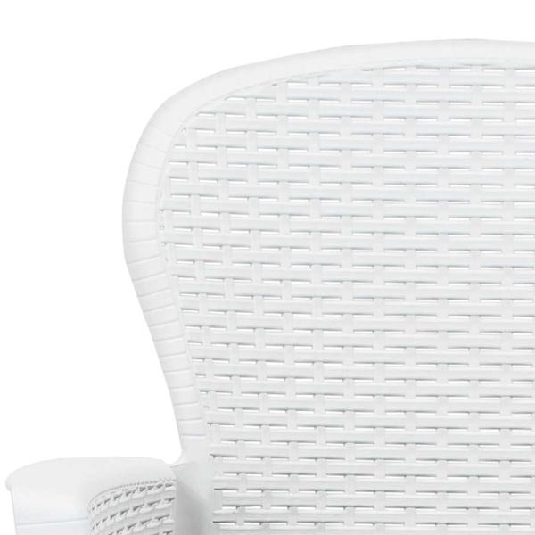 Gartenst?hle 2 Stk. mit Kissen Wei? Kunststoff Rattan-Optik