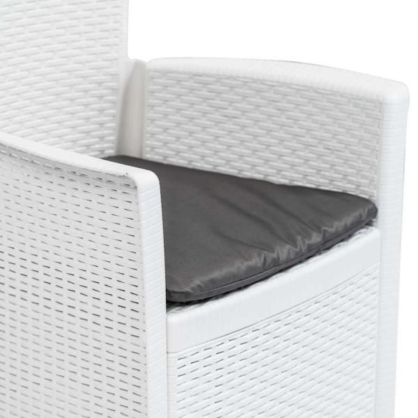 Gartenst?hle 2 Stk. mit Kissen Wei? Kunststoff Rattan-Optik