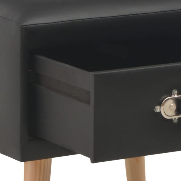 Nachttisch Schwarz 40x35x40 Kunstleder