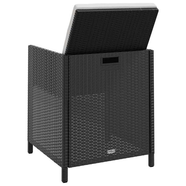 5-tlg. Garten-Essgruppe Poly Rattan Akazienholz Schwarz