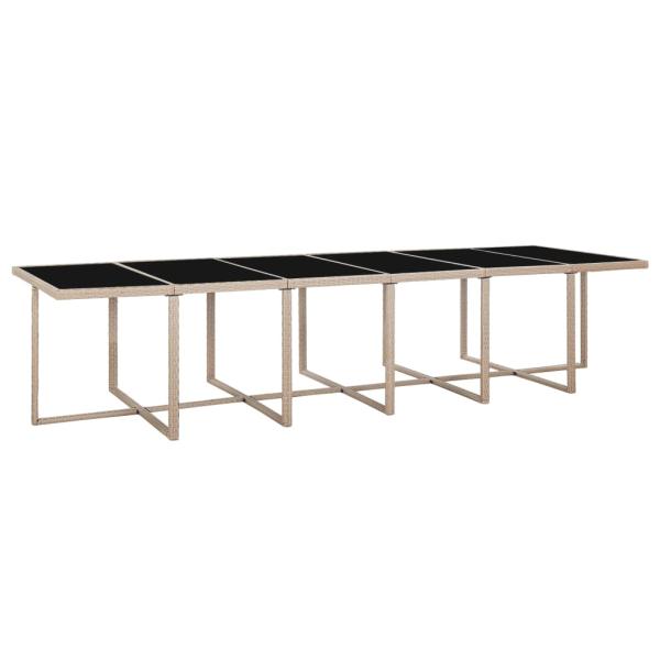17-tlg. Garten-Essgruppe mit Auflagen Poly Rattan Beige