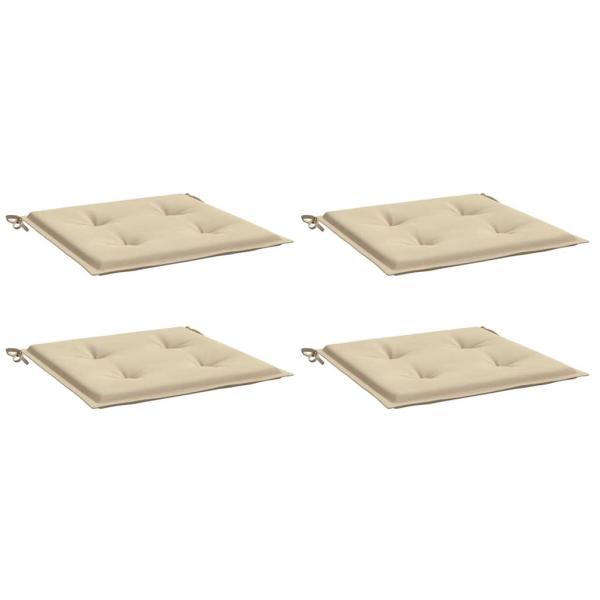 Gartenstuhl-Kissen 4 Stk. Beige 40x40x3 cm Oxford-Gewebe