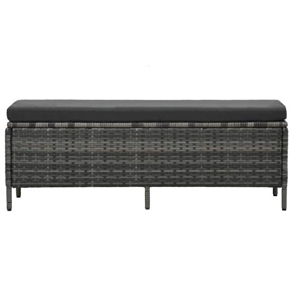 3-tlg. Garten-Lounge-Set mit Auflagen Poly Rattan Grau