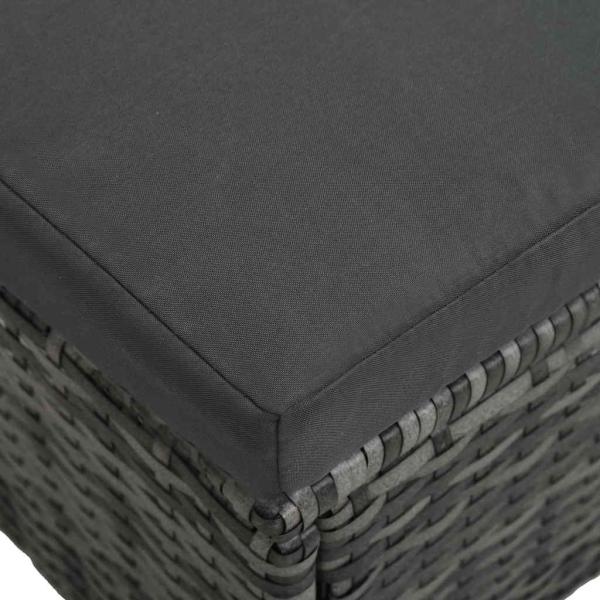 3-tlg. Garten-Lounge-Set mit Auflagen Poly Rattan Grau