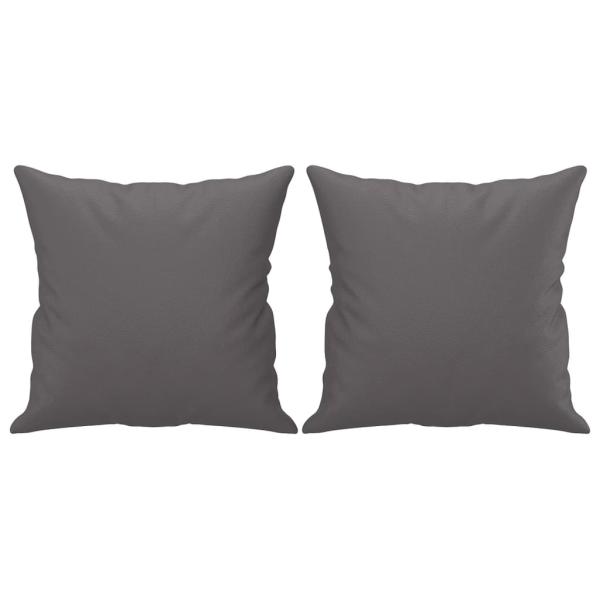 2-Sitzer-Sofa mit Zierkissen Grau 120 cm Kunstleder
