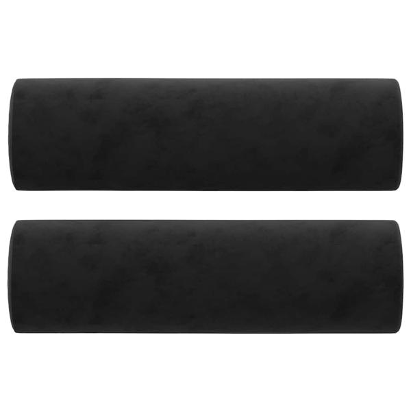 3-Sitzer-Sofa mit Zierkissen Schwarz 180 cm Samt