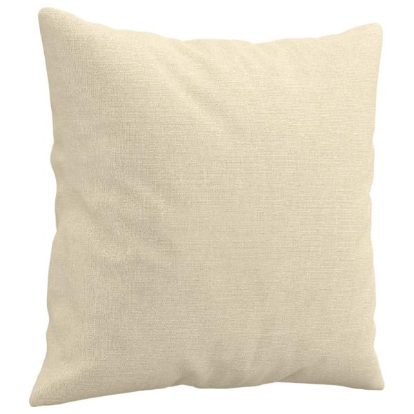 2-Sitzer-Sofa mit Zierkissen Creme 140 cm Stoff