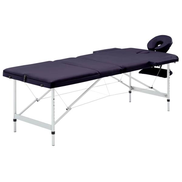 ARDEBO.de - Massageliege Klappbar 3-Zonen mit Aluminiumgestell Lila