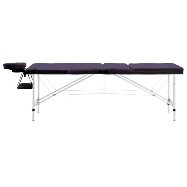 Massageliege Klappbar 3-Zonen mit Aluminiumgestell Lila