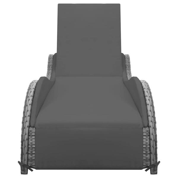 Sonnenliege mit Auflage Poly Rattan Anthrazit