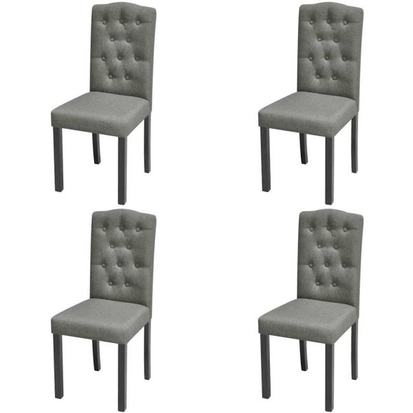ARDEBO.de - Esszimmerstühle 4 Stk. Grau Stoff