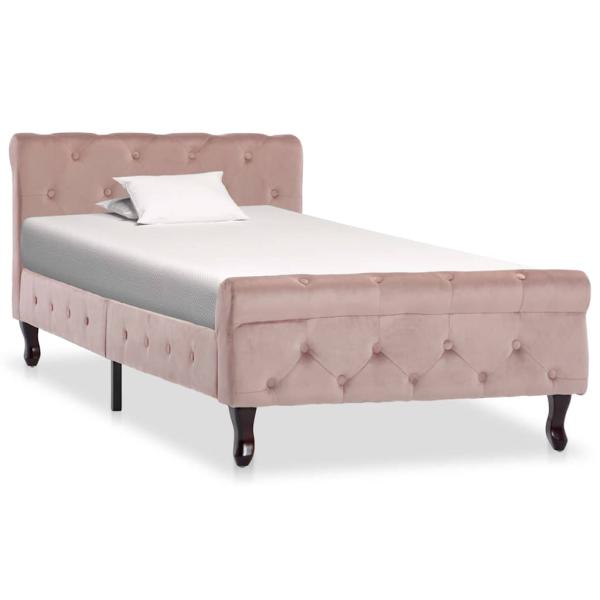 ARDEBO.de - Bettgestell Rosa Samt 90x200 cm