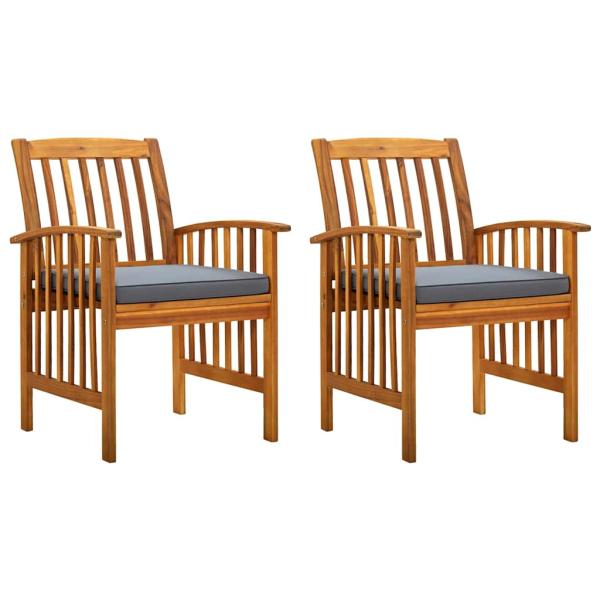 ARDEBO.de - Garten-Essstühle 2 Stk. mit Kissen Massivholz Akazie