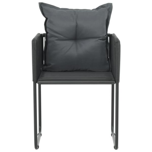 Gartenstühle 6 Stk. mit Kissen Poly Rattan Schwarz