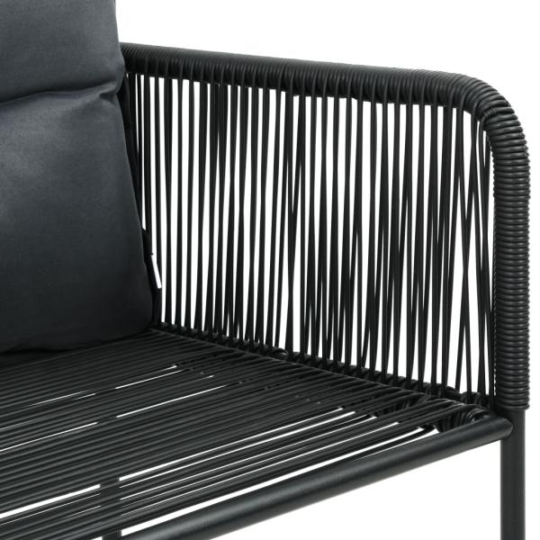 Gartenstühle 6 Stk. mit Kissen Poly Rattan Schwarz