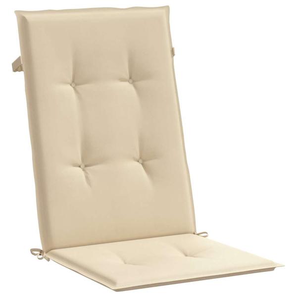 Gartenstuhlauflagen für Hochlehner 6Stk. Beige 120x50x3cm Stoff