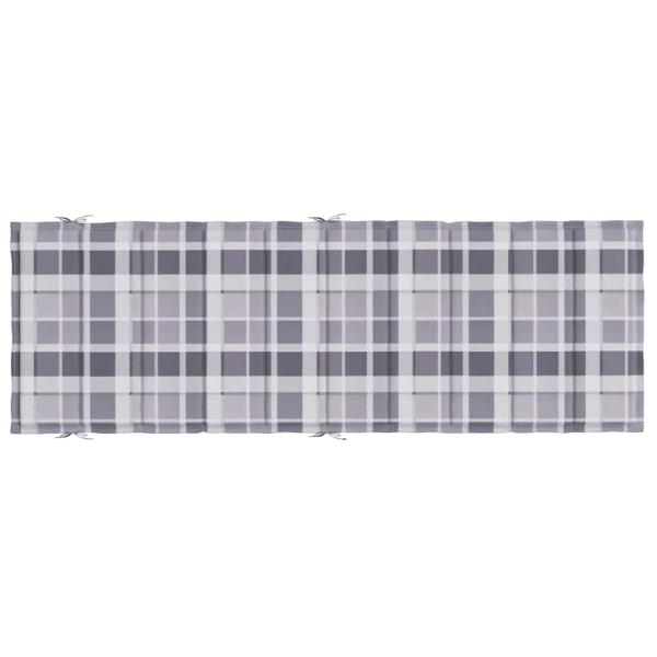 Sonnenliegen-Auflage Grau Karomuster 186x58x4 cm Oxford-Gewebe
