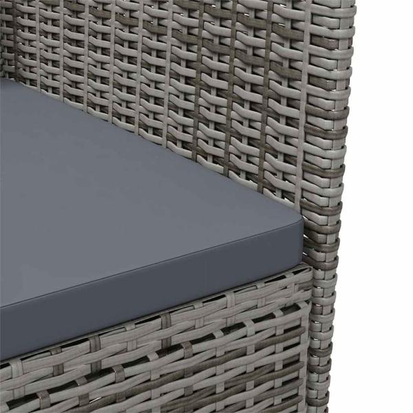 Garten-Essstühle 2 Stk. Poly Rattan Grau