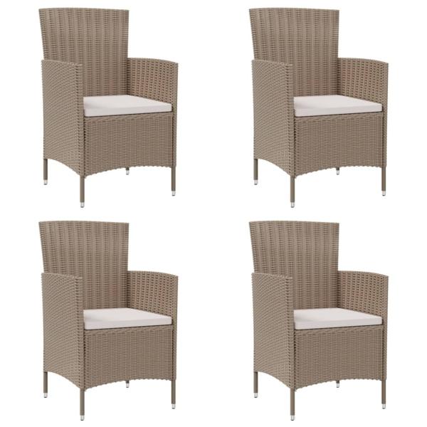 ARDEBO.de - Gartenstühle mit Kissen 4 Stk. Poly Rattan Beige