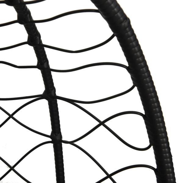 Hängesessel mit Kissen Anthrazit Poly Rattan & Stahl