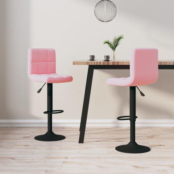 ARDEBO.de - Barhocker 2 Stk. Rosa Samt