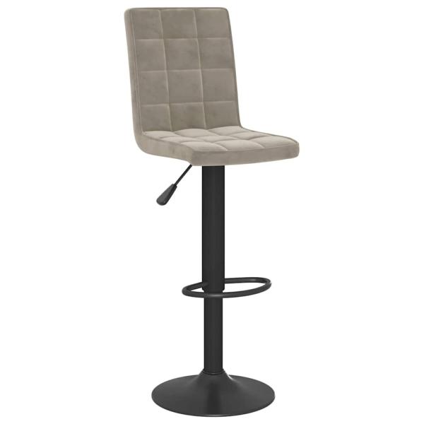 Barhocker 2 Stk. Hellgrau Samt