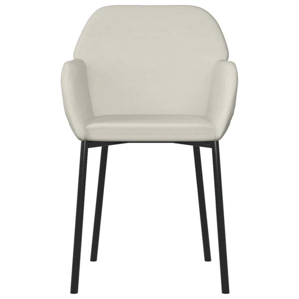 Esszimmerstühle 2 Stk. Creme Samt