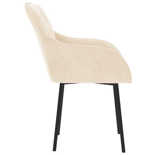 Esszimmerstühle 2 Stk. Creme Samt
