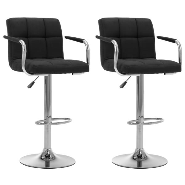 ARDEBO.de - Barhocker 2 Stk. Schwarz Stoff