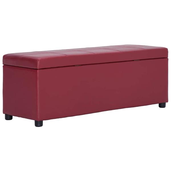 ARDEBO.de - Bank mit Staufach 116 cm Weinrot Kunstleder