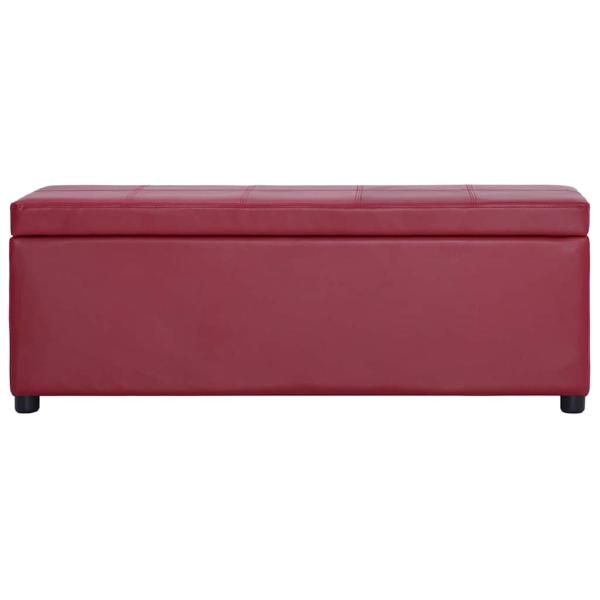 Bank mit Staufach 116 cm Weinrot Kunstleder
