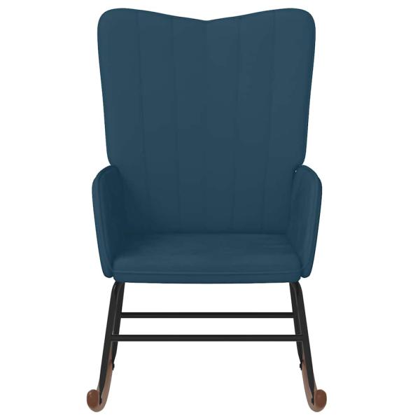 Schaukelstuhl Blau Samt