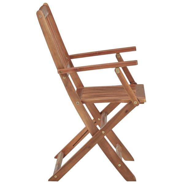Klappstühle mit Kissen, 8-teilig, aus massivem Akazienholz