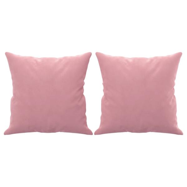 3-Sitzer-Sofa mit Zierkissen Rosa 180 cm Samt