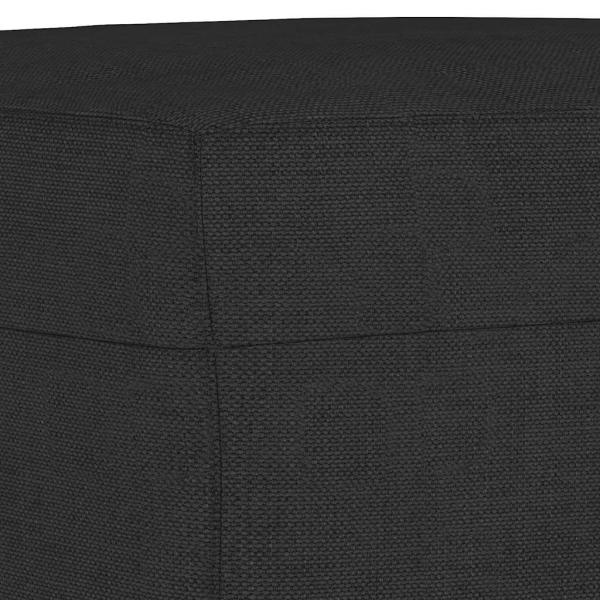 3-Sitzer-Sofa mit Hocker Schwarz 180 cm Stoff