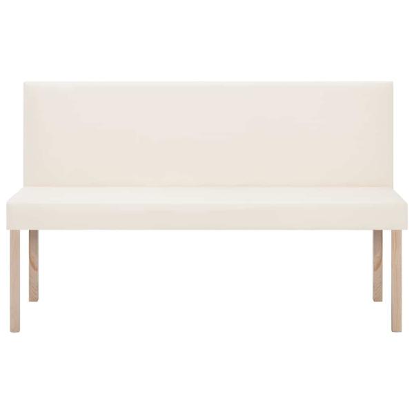 Sitzbank 139,5 cm Cremeweiß Kunstleder