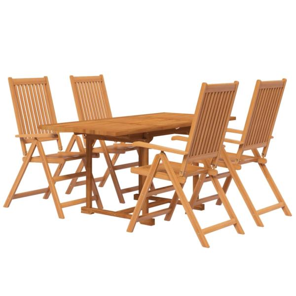 5-tlg. Garten-Essgruppe Massivholz Akazie 120-170 cm