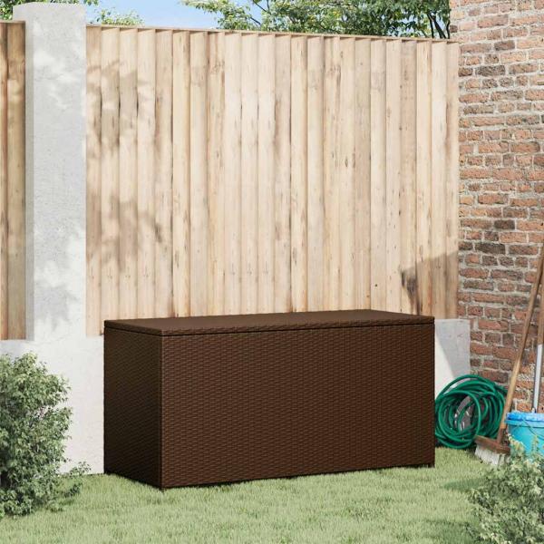 Garten-Auflagenbox Braun 120x50x60 cm Poly Rattan