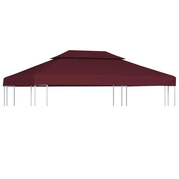 ARDEBO.de - Pavillon-Dach mit Lüftungsdach 310 g/m² 4x3 m Bordeauxrot