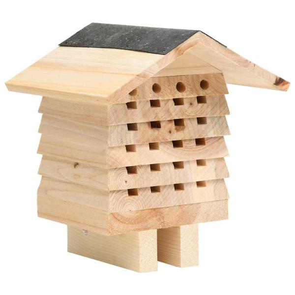 ARDEBO.de - Bienenhotel Tanne Massivholz 22x20x20 cm