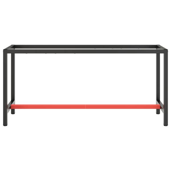 Werkbankgestell Mattschwarz und Mattrot 170x50x79 cm Metall