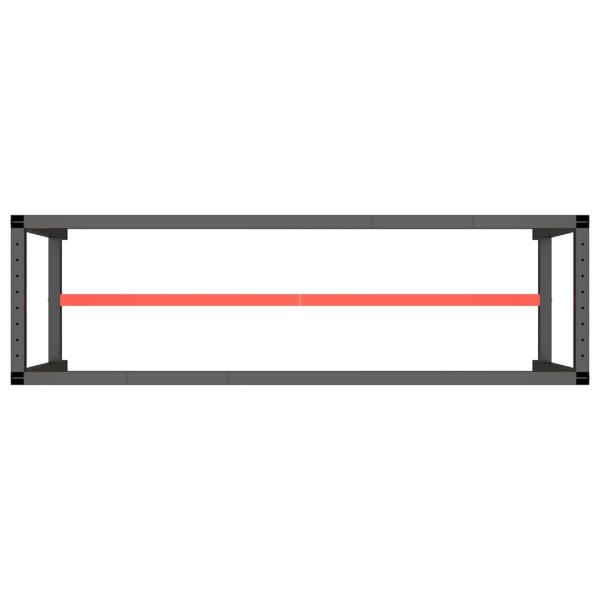 Werkbankgestell Mattschwarz und Mattrot 170x50x79 cm Metall
