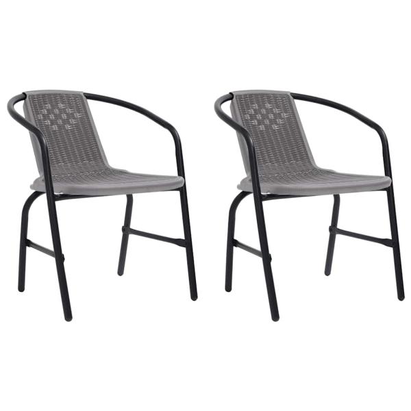 ARDEBO.de - Gartenstühle 2 Stk. Kunststoff Rattan-Optik und Stahl 110 kg