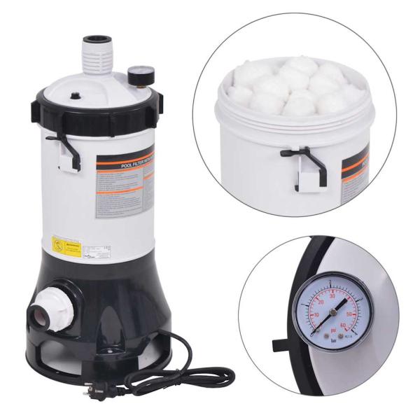 ARDEBO.de - Poolfilterpumpe 185 W 4,4 m³/h