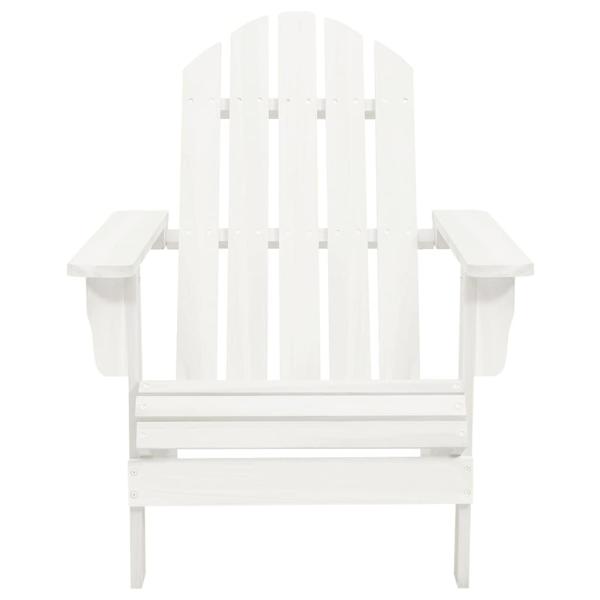 Adirondack-Gartenstuhl mit Fußstütze & Tisch Tannenholz Weiß