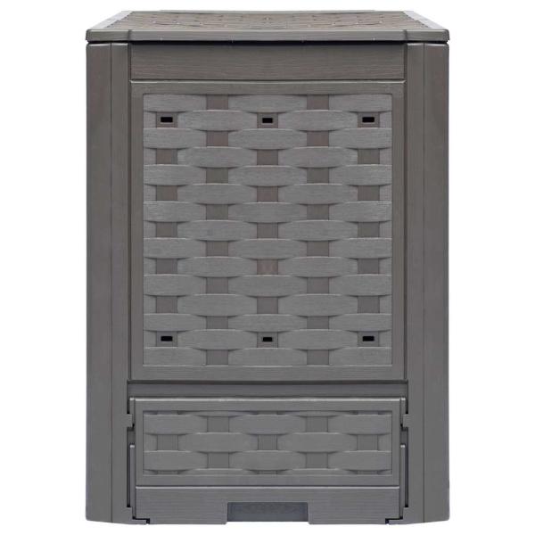 Gartenkomposter Braun 60x60x83 cm 300 L Kunststoff Rattan