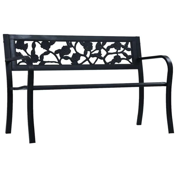 ARDEBO.de - Gartenbank 125 cm Schwarz Stahl