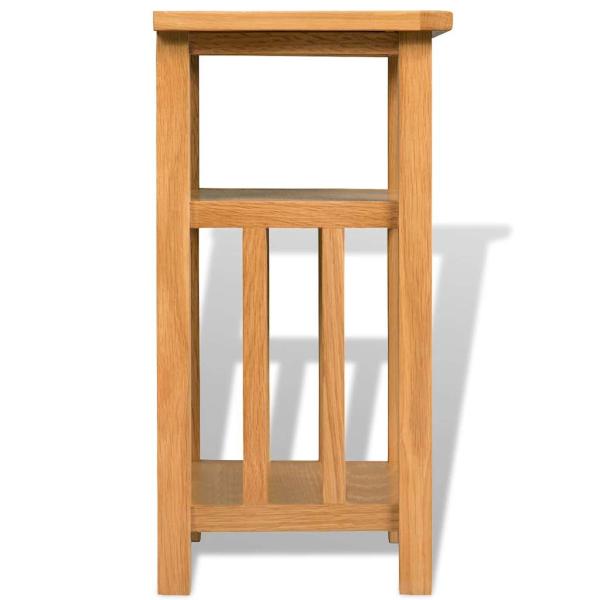 Beistelltisch mit Zeitungsablage 27x35x55 cm Massivholz Eiche