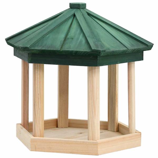 ARDEBO.de - Vogelfutterhaus Achteck Tanne Massivholz 33x30 cm